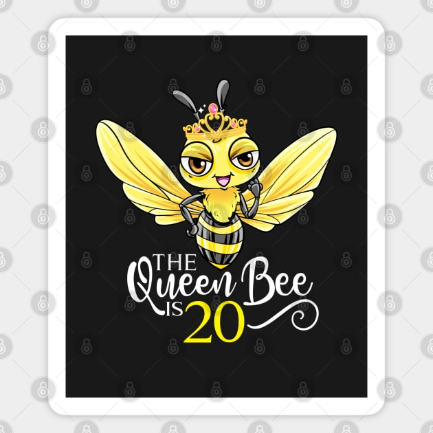 The Queen Bee Is 20 - 20th Birthday Magnet by BDAZ